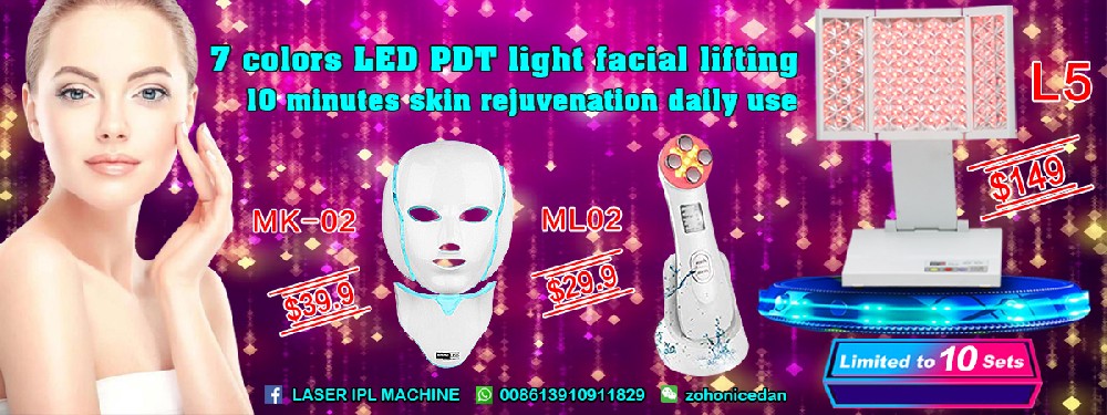 Christmas Promotion!!7 colors LED PDT light facial lifting beauty machine.